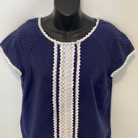 Vineyard Vines Navy & White Cotton Top Small - Picture 5 of 6